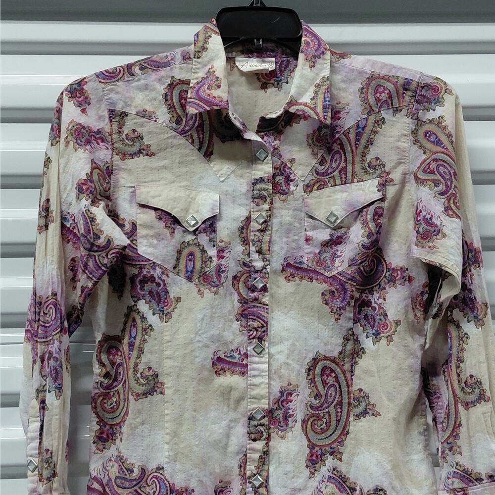 Ariat Womens Western Shirt Size Medium Paisley Festival Coastal Cowgirl Rodeo - Picture 5 of 11